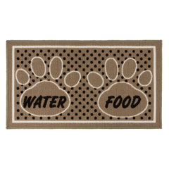 Dinner Time Paw Brown Pet Mat