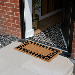 Diamond Border Eco-Friendly Latex Backed Coir Entrance Doormat