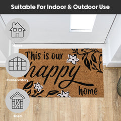 Happy Home Eco-Friendly Latex Backed Coir Entrance Doormat