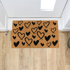 Hearts Eco-Friendly Latex Backed Coir Entrance Doormat