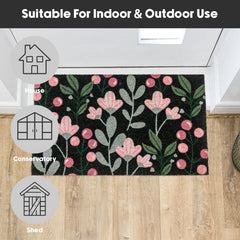 Floral Eco-Friendly Latex Backed Coir Entrance Doormat