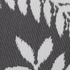 Lightweight Reversible Small Grey Leaf Pattern Outdoor Rug