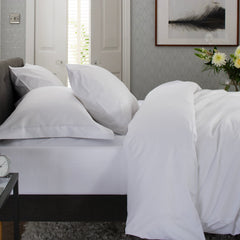 The Lyndon Company Peninsula White Cotton Sateen 1000TC Duvet Cover