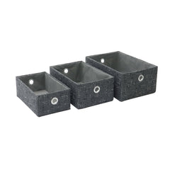 Shadow Set of 3 Rectangular Fabric Storage Baskets