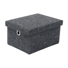 Shadow Set of 3 Rectangular Fabric Storage Boxes with Lids