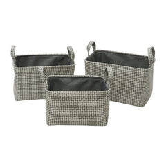Silva Set of 3 Rectangular Fabric Storage Baskets with Handles