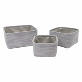 Serena Grey Set of 3 Square Storage Baskets