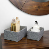 Chroma Set of 2 Rectangular Grey Storage Baskets