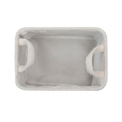Shiro Boucle Fabric Rectangular Basket with Handles