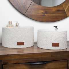 Shiro Set of 2 Boucle Fabric Round Baskets