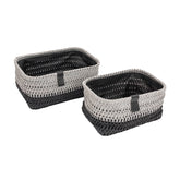 Kenzi Set of 2 Light Grey Rectangular Baskets