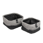 Kenzi Light Grey Set of 2 Square Storage Baskets