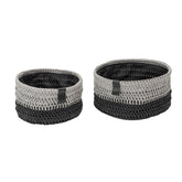 Kenzi Set of 2 Light Grey Round Storage Baskets