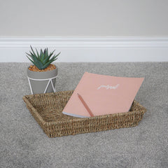 Set of 2 Seagrass Rectangular Storage Tray
