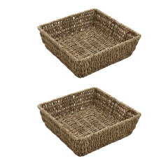 Set of 2 Seagrass Square Storage Tray