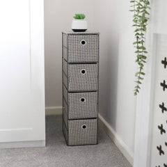 Silva 4 Drawer Narrow Fabric Storage Tower