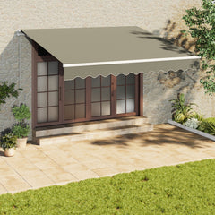 Retractable Grey Manual Patio Awning 3 x 3.5m