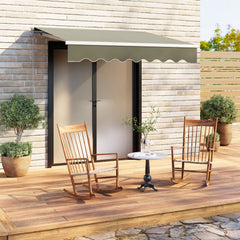 Retractable Grey Manual Patio Awning 2.5 x 2m