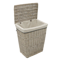 Arianna Antique Wash Rectangular Willow Laundry Basket