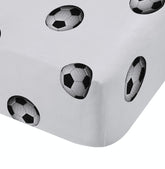 Catherine Lansfield Black And White Football Fitted Sheet