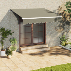 Retractable Grey Manual Patio Awning 2.5 x 2m