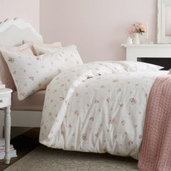 Bianca Vintage Rosebud Lace Cream 200TC Cotton Reversible Duvet Set