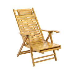 Natural Bamboo Foldable Recliner Lounge Chair