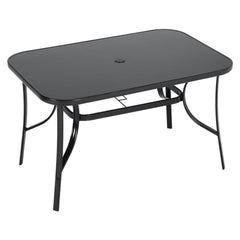 4 Seater Rectangular Garden Table With Glass Top