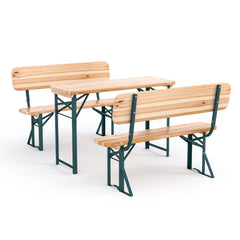 4 Seater Rustic Wooden Outdoor Table and Bench Set