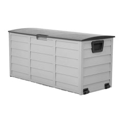 Grey Outdoor 290L Plastic Garden Storage Box With Wheels