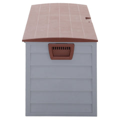Brown Outdoor 290L Plastic Garden Storage Box With Wheels
