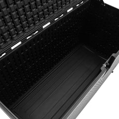Black Textured 375L Rattan Garden Box