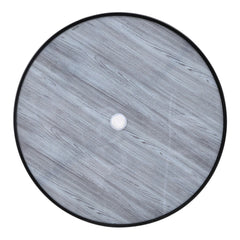 Tempered Glass Grey Round Wood Grain Coffee Table