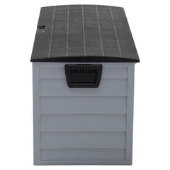 Grey & Black Outdoor 290L Plastic Garden Storage Box With Wheels