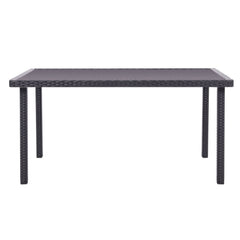Rectangle Garden Outdoor Rattan Patio Dining Table Black