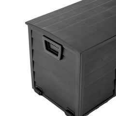 Black Outdoor 290L Plastic Garden Storage Box With Wheels