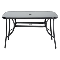 4 Seater Rectangular Garden Table With Glass Top