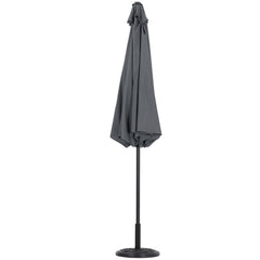 Outdoor Crank Tilt Parasol Dark Grey with Round Base 3m