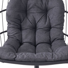 Adjustable Swing Hanging Egg Chair with Black Headrest and Cushion