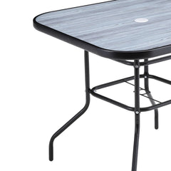 Tempered Glass Grey Square Garden Coffee Table