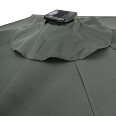 LED Round Rotatable Cantilever Parasol Dark Grey With Square Base 3M