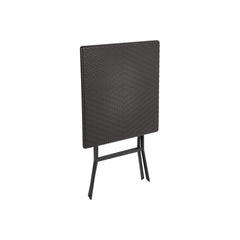 Black Square Rattan Outdoor Bistro Folding Table