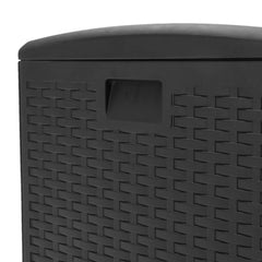 Black Textured 375L Rattan Garden Box