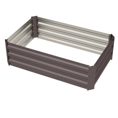 Rectangle Raised Brown Galvanized Steel Garden Bed (120cm x 90cm)