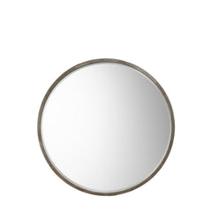 Higgins Antique Silver Round Mirror 80cm