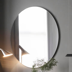 Hayle Black Round Mirror 100cm