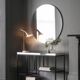 Hayle Black Round Mirror 100cm