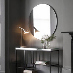 Hayle Black Round Mirror 100cm