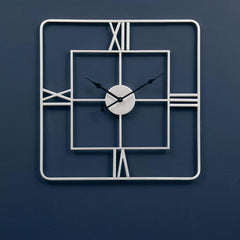 Kent Silver Finish Square Wall Clock