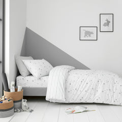 Bianca Grey Stars Kids 100% Cotton Duvet Set